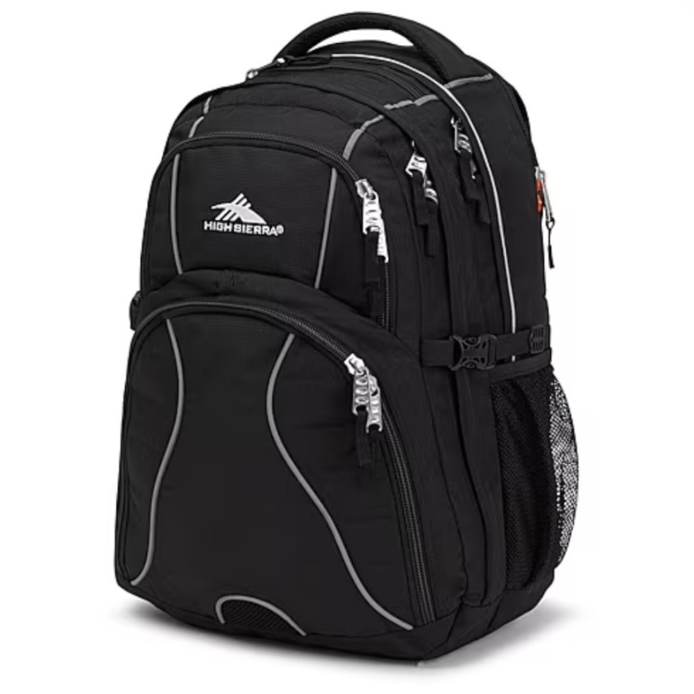 High Sierra Swerve Laptop Black Multi Compartment School Travel Backpack Bag